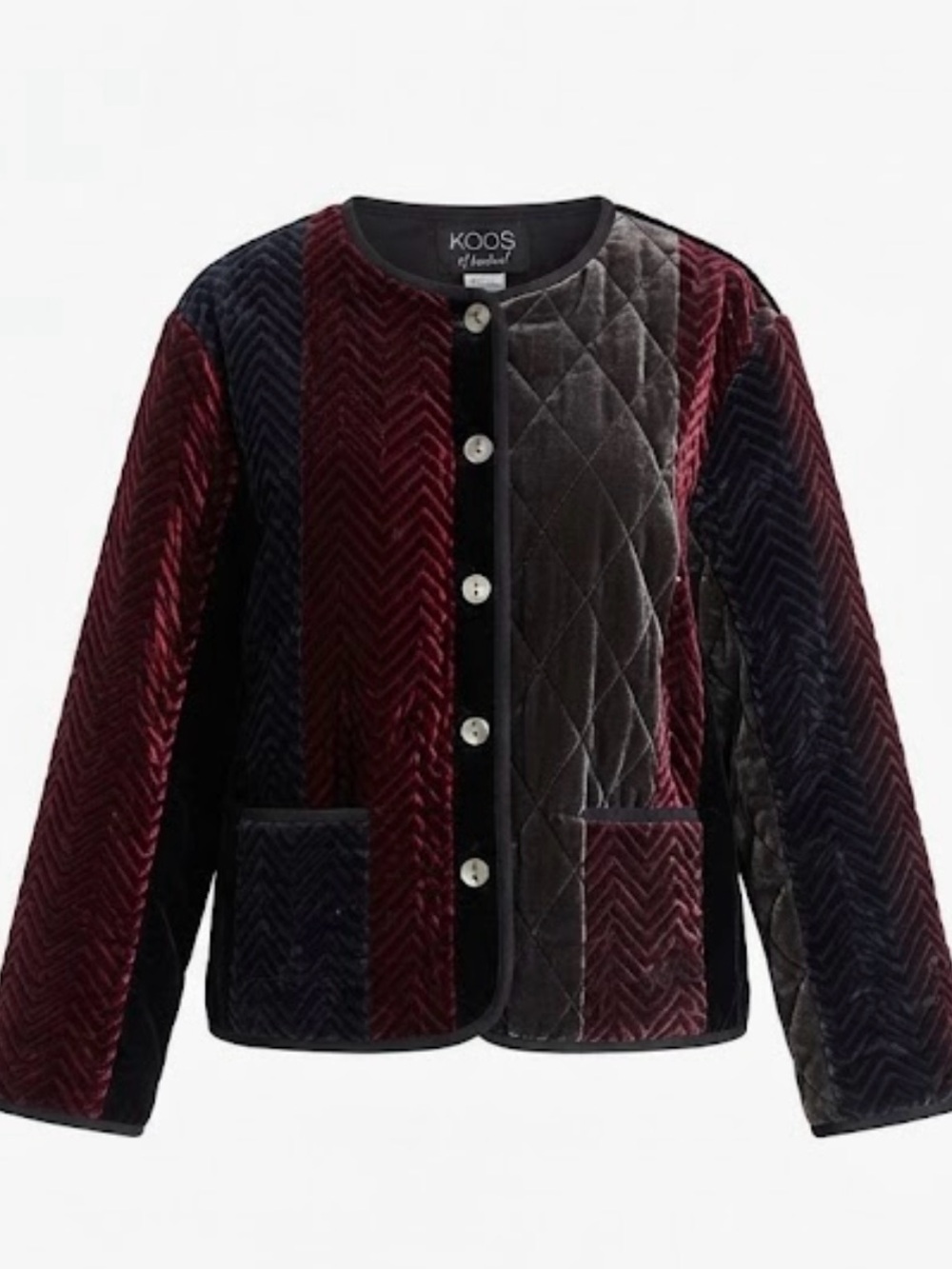 NWT Koos of Course Silk Blend Patchwork Velvet Jacket M
